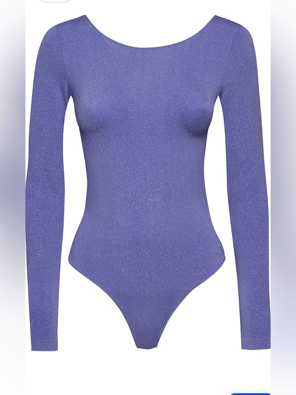 Wolford long Sleeve Scoop back  Purple Shimmer Bodysuit Sz S NWT